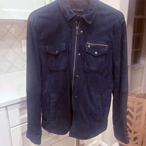 Men's Suede John Varvatos USA Navy Shirt Jacket